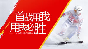 PPT template for post competition of Red and Yellow Brush Wind Company