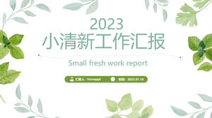 Aquarela Ye Ziqing modelo de relatório de trabalho de ar fresco ppt