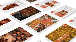Forte autunno: modello ppt a tema autunnale a blocchi di colore semplice e generoso