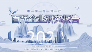 Modèle PPT du rapport de recherche des 100 principales entreprises immobilières chinoises