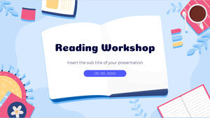 Atelier de lectură Design de fundal gratuit de prezentare pentru teme Google Slides și șabloane PowerPoint