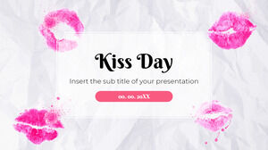 Google スライドのテーマと PowerPoint テンプレートのキスの日無料プレゼンテーションの背景デザイン