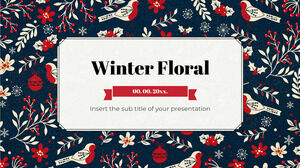 谷歌幻燈片主題和PowerPoint模板的冬季花卉圖案免費演示文稿背景設計