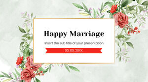 Design de plano de fundo de apresentação grátis para casamento feliz para temas de Google Slides e modelos de PowerPoint