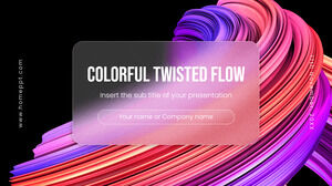 Google 슬라이드 테마 및 PowerPoint 템플릿을 위한 다채로운 트위스트 흐름 무료 프레젠테이션 배경 디자인