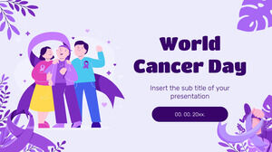 Design de fundal de prezentare gratuită pentru Ziua Mondială a Cancerului pentru teme Google Slides și șabloane PowerPoint