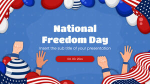 Design de plano de fundo de apresentação gratuita do Dia Nacional da Liberdade para temas de Google Slides e modelos de PowerPoint
