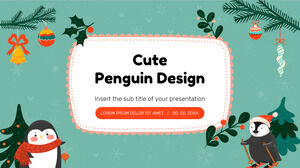 适用于 Google 幻灯片主题和 PowerPoint 模板的可爱企鹅设计免费演示文稿背景设计