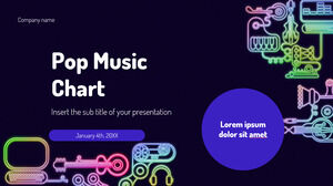 GoogleスライドテーマとPowerPointテンプレート用のポップミュージックチャート無料プレゼンテーション背景デザイン