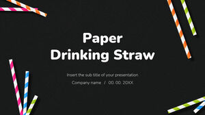 Google Slaytlar temaları ve PowerPoint Şablonları için Kağıt İçme Samanı Ücretsiz Sunum Arkaplan Tasarımı