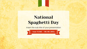 Design de fundal de prezentare gratuită pentru Ziua Națională a Spaghetelor pentru teme Google Slides și șabloane PowerPoint
