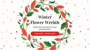 Diseño de fondo de presentación de corona de flores de invierno – Tema de Google Slides y plantilla de PowerPoint gratis