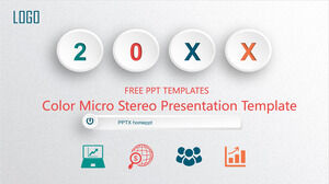 彩色微型立體聲的免費 Powerpoint 模板
