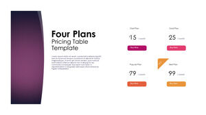 Zarif Fiyatlandırma Planları için Ücretsiz Powerpoint Şablonu