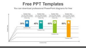 Modello Powerpoint gratuito per grafico a barre a linee piegate