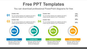 Free Powerpoint Template for Numbering doughnut charts