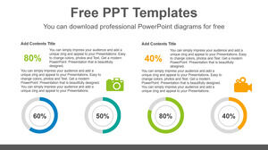 Karşılaştırmalı halka grafikler için Ücretsiz Powerpoint Şablonu