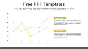 Plantilla de PowerPoint gratuita para comparar el gráfico de líneas