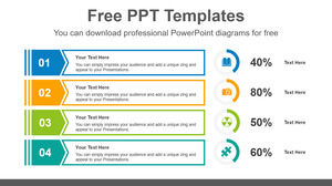 Free Powerpoint Template for Banner Doughnut Charts
