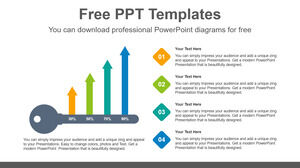 Plantilla de PowerPoint gratuita para gráfico de barras de forma clave