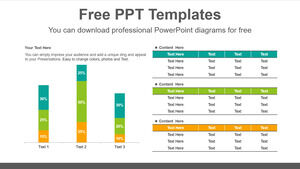 積み上げ縦棒グラフの無料 Powerpoint テンプレート