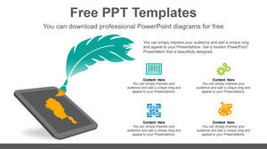 Free Powerpoint Template for Feather Nib