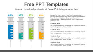 Modelo Powerpoint gratuito para gráfico de seringas médicas
