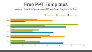 Plantilla de PowerPoint gratuita para gráfico de barras agrupado completo