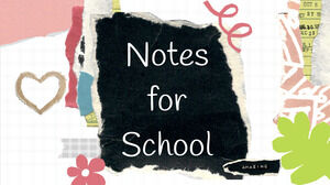 Hübsche ästhetische Notizen für die Schule. Kostenloses PPT- und Google Slides-Design