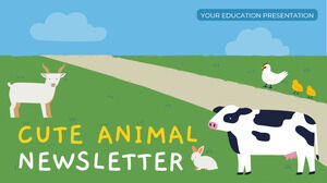 Niedlicher Tier-Newsletter. Kostenlose PPT-Vorlage und Google Slides