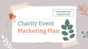 Plan marketing d'un événement caritatif. Thème PPT et Google Slides gratuit