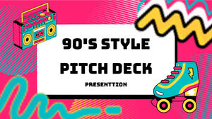 90's Style Pitch Deck. قالب PPT مجاني وموضوع غوغل سلايدس