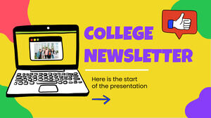 College-Newsletter. Kostenlose PPT-Vorlage und Google Slides-Design