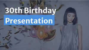30 cumpleaños. Plantilla PPT gratuita y tema de Google Slides