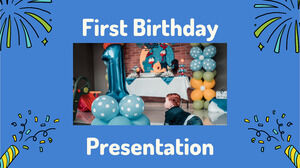 첫 번째 생일을 축하합니다. 무료 PPT 템플릿 및 Google 슬라이드 테마