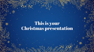 Золотое Рождество. Бесплатный шаблон PowerPoint и тема Google Slides