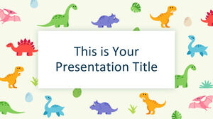 Dinozauri drăguți. Șablon PowerPoint gratuit și temă Google Slides