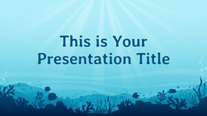 Océan bleu. Modèle PowerPoint gratuit et thème Google Slides