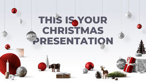 Noel Süsleri. Ücretsiz PowerPoint Şablonu ve Google Slaytlar Teması