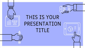 Blaue Teamarbeit. Kostenlose PowerPoint-Vorlage und Google Slides-Design