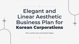 Plan de negocios estético elegante y lineal para corporaciones coreanas