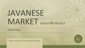 Javanese Market Investing Project Proposal