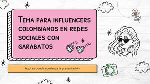 Kolumbianisches Influencer-Social-Media-Doodle-Thema