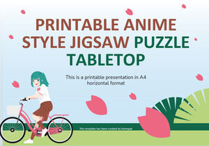 印刷可能なアニメ スタイルのジグソー パズル卓上
