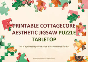 Druckbare Cottagecore ästhetische Puzzle-Tischplatte