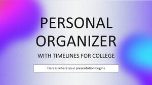 Persönlicher Organizer mit Timelines für das College
