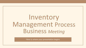 Inventory Management Process Business Meeting