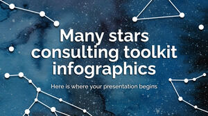 Infografiki zestawu narzędzi konsultacyjnych wielu gwiazd