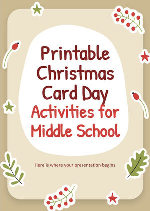 Cartolina di Natale stampabile Attività giornaliere per la scuola media