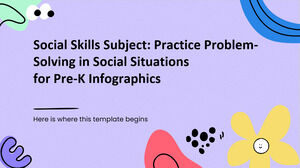 社会的スキルの主題: Pre-K Infographics の社会的状況における問題解決の練習